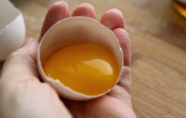 חלמון ביצה בתוך ביצה שבורה